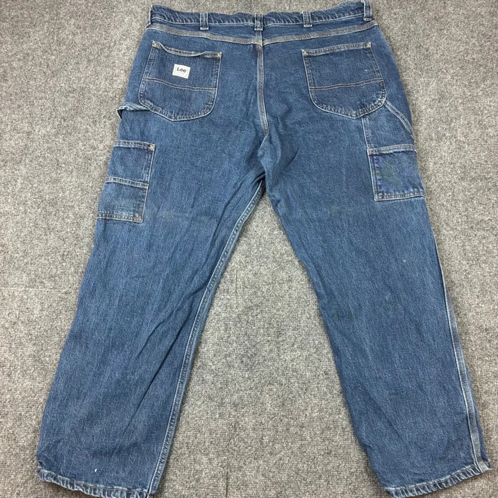 VTG Lee Workwear Carpenter Jeans Mens Size 40x29 Denim Straight Leg Hammer Loop